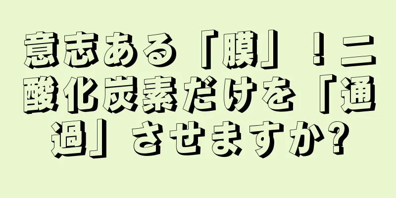 意志ある「膜」！二酸化炭素だけを「通過」させますか?