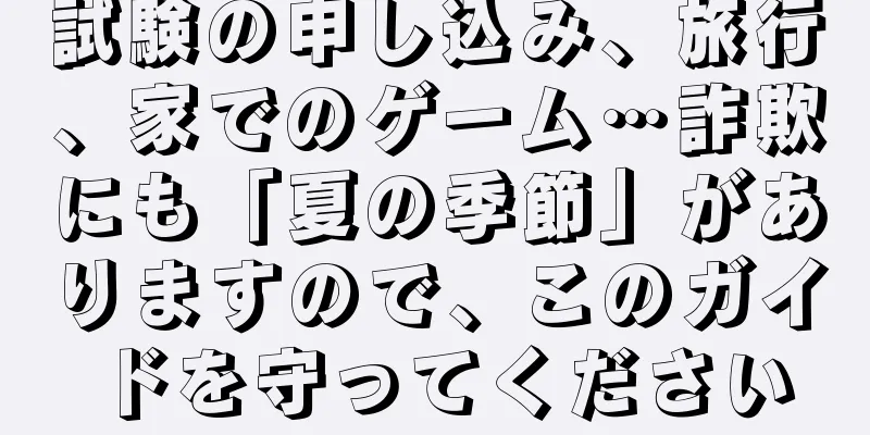 試験の申し込み、旅行、家でのゲーム…詐欺にも「夏の季節」がありますので、このガイドを守ってください