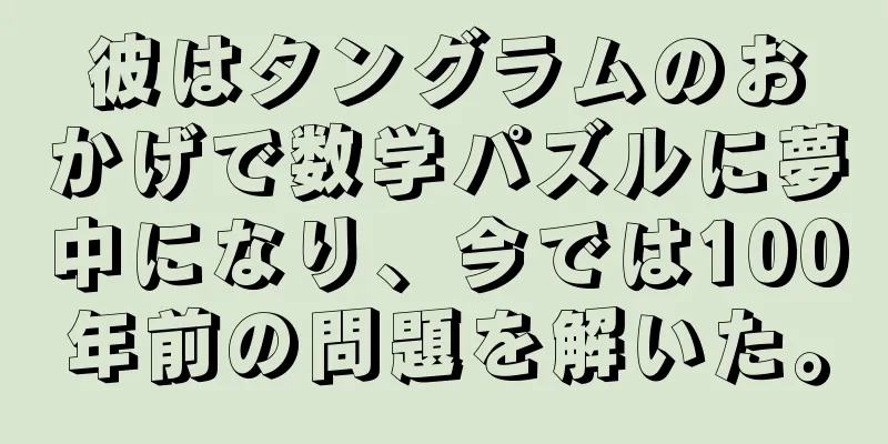 彼はタングラムのおかげで数学パズルに夢中になり、今では100年前の問題を解いた。