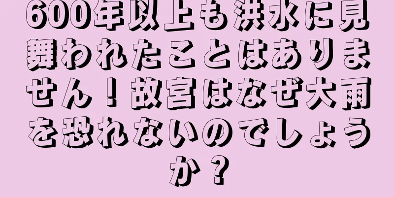 600年以上も洪水に見舞われたことはありません！故宮はなぜ大雨を恐れないのでしょうか？