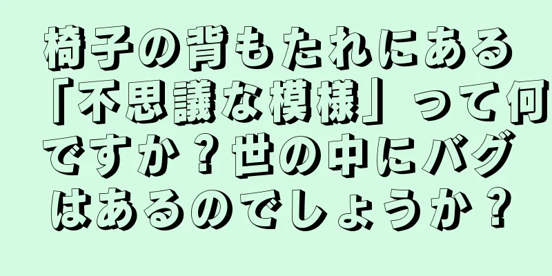 椅子の背もたれにある「不思議な模様」って何ですか？世の中にバグはあるのでしょうか？