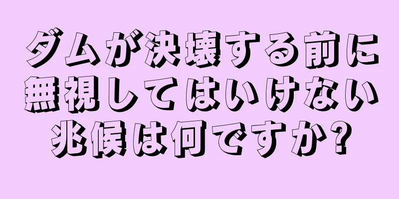 ダムが決壊する前に無視してはいけない兆候は何ですか?