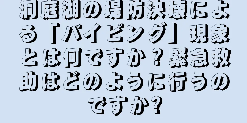 洞庭湖の堤防決壊による「パイピング」現象とは何ですか？緊急救助はどのように行うのですか?