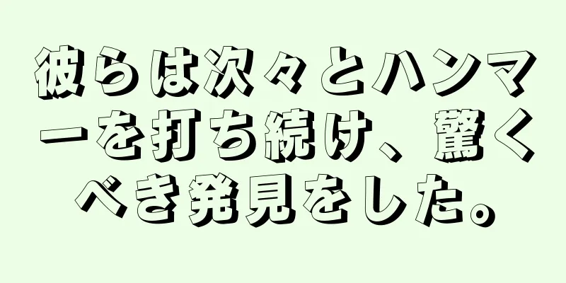彼らは次々とハンマーを打ち続け、驚くべき発見をした。
