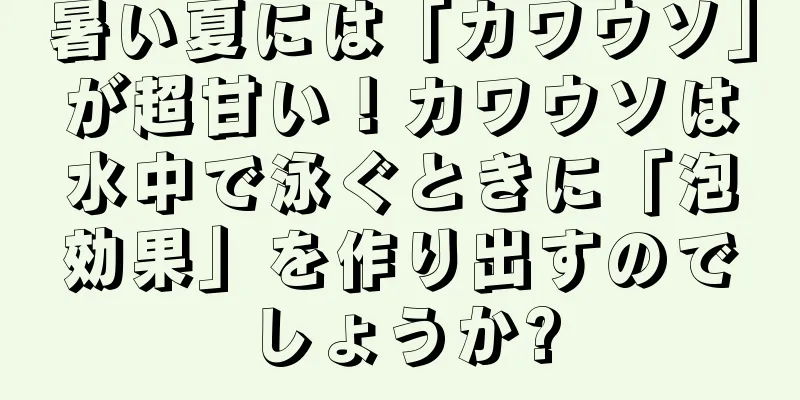 暑い夏には「カワウソ」が超甘い！カワウソは水中で泳ぐときに「泡効果」を作り出すのでしょうか?