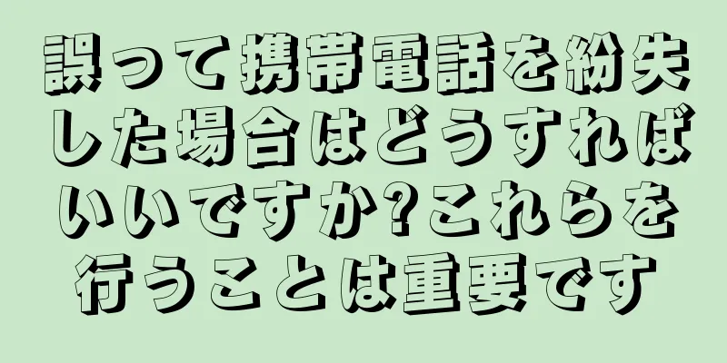 誤って携帯電話を紛失した場合はどうすればいいですか?これらを行うことは重要です