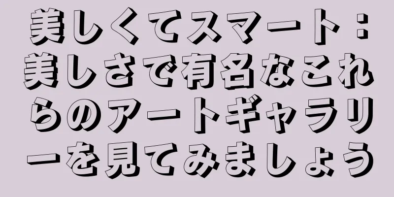 美しくてスマート：美しさで有名なこれらのアートギャラリーを見てみましょう