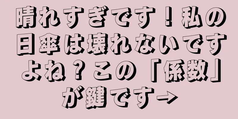 晴れすぎです！私の日傘は壊れないですよね？この「係数」が鍵です→