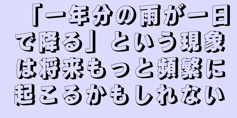 「一年分の雨が一日で降る」という現象は将来もっと頻繁に起こるかもしれない