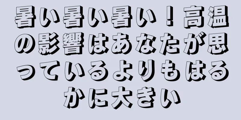 暑い暑い暑い！高温の影響はあなたが思っているよりもはるかに大きい