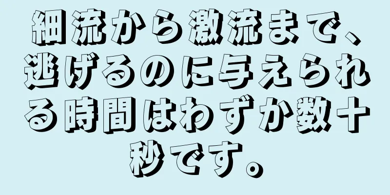 細流から激流まで、逃げるのに与えられる時間はわずか数十秒です。