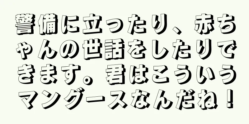 警備に立ったり、赤ちゃんの世話をしたりできます。君はこういうマングースなんだね！