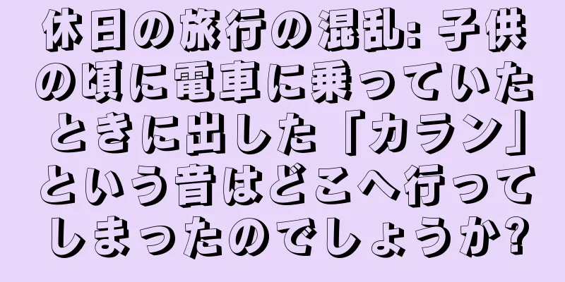 休日の旅行の混乱: 子供の頃に電車に乗っていたときに出した「カラン」という音はどこへ行ってしまったのでしょうか?