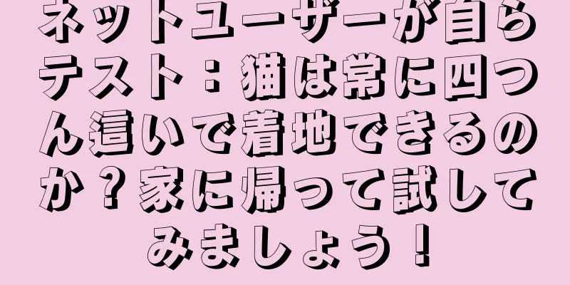 ネットユーザーが自らテスト：猫は常に四つん這いで着地できるのか？家に帰って試してみましょう！