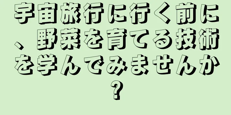 宇宙旅行に行く前に、野菜を育てる技術を学んでみませんか?