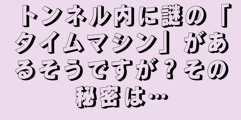 トンネル内に謎の「タイムマシン」があるそうですが？その秘密は…