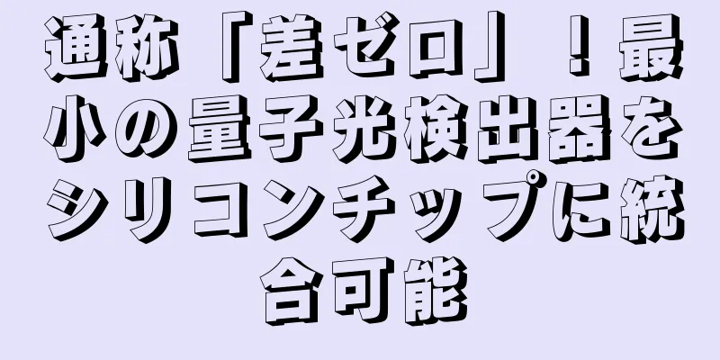通称「差ゼロ」！最小の量子光検出器をシリコンチップに統合可能