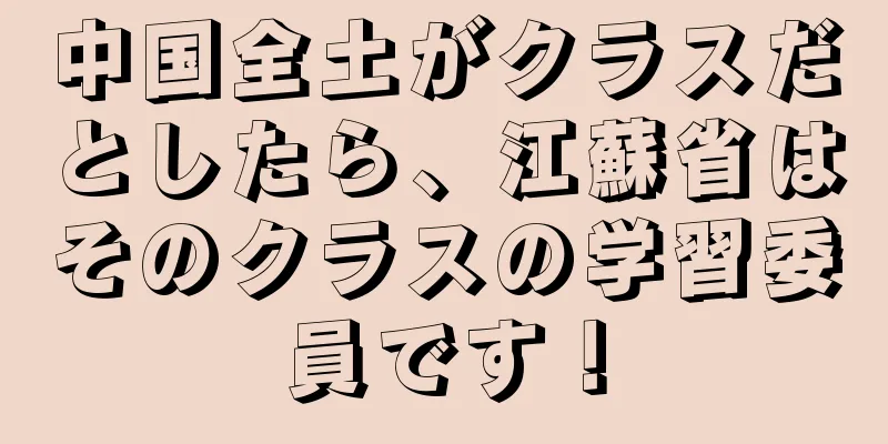 中国全土がクラスだとしたら、江蘇省はそのクラスの学習委員です！