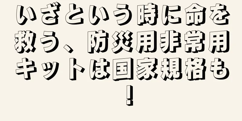 いざという時に命を救う、防災用非常用キットは国家規格も！