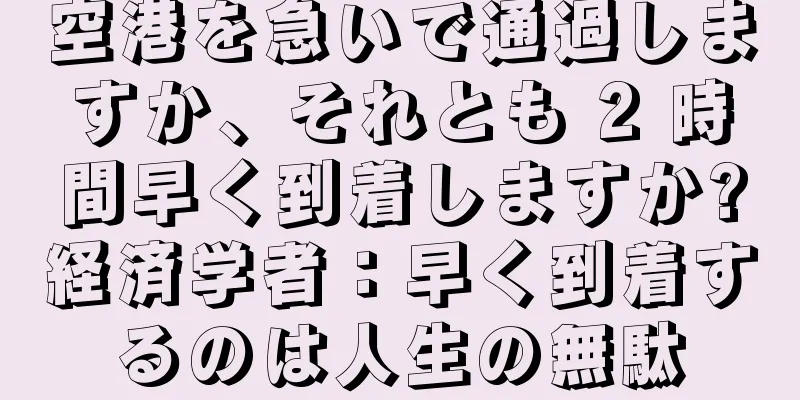空港を急いで通過しますか、それとも 2 時間早く到着しますか?経済学者：早く到着するのは人生の無駄
