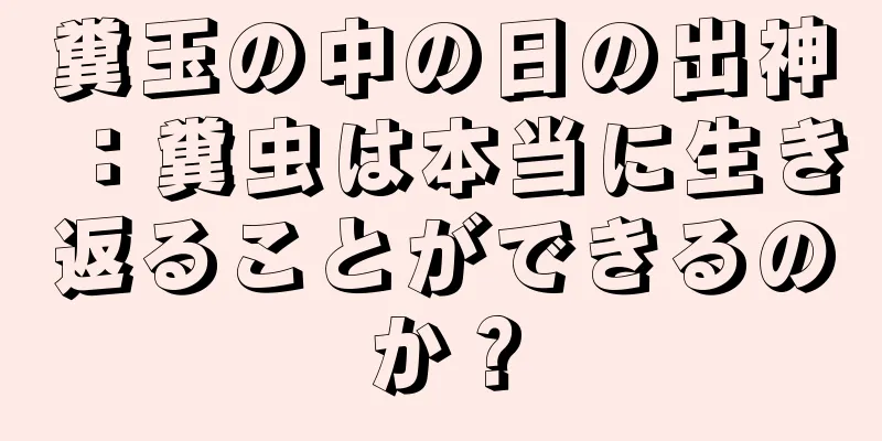 糞玉の中の日の出神：糞虫は本当に生き返ることができるのか？