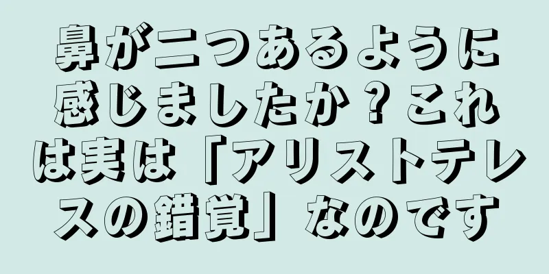 鼻が二つあるように感じましたか？これは実は「アリストテレスの錯覚」なのです