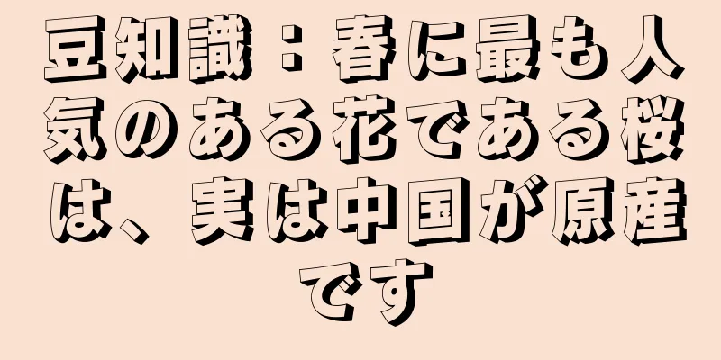 豆知識：春に最も人気のある花である桜は、実は中国が原産です