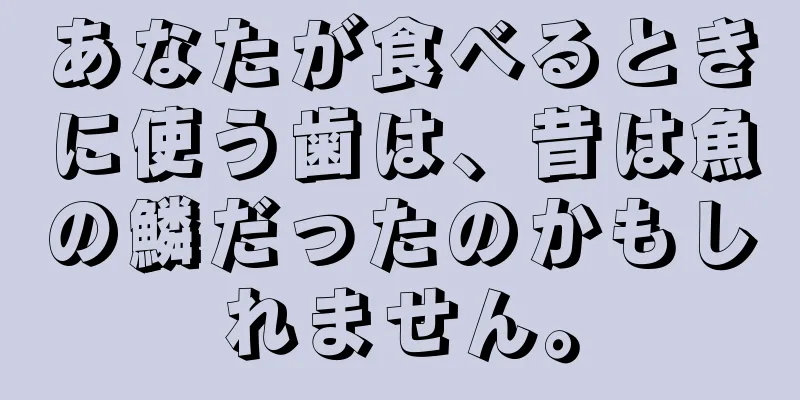あなたが食べるときに使う歯は、昔は魚の鱗だったのかもしれません。