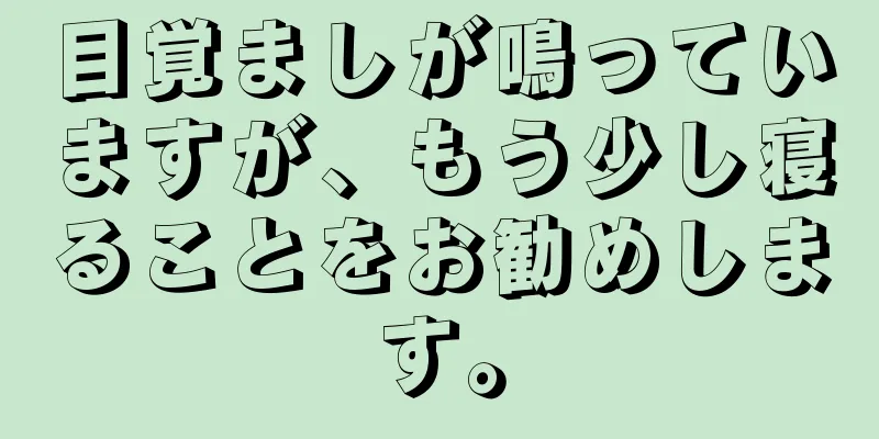目覚ましが鳴っていますが、もう少し寝ることをお勧めします。