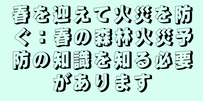 春を迎えて火災を防ぐ：春の森林火災予防の知識を知る必要があります