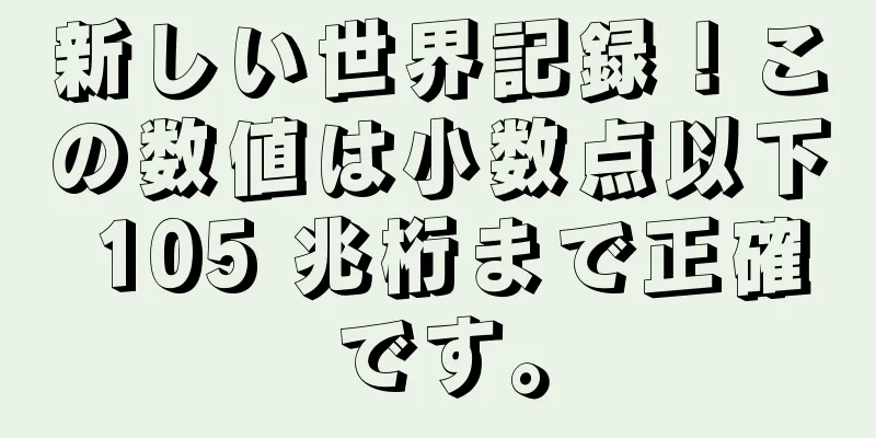 新しい世界記録！この数値は小数点以下 105 兆桁まで正確です。