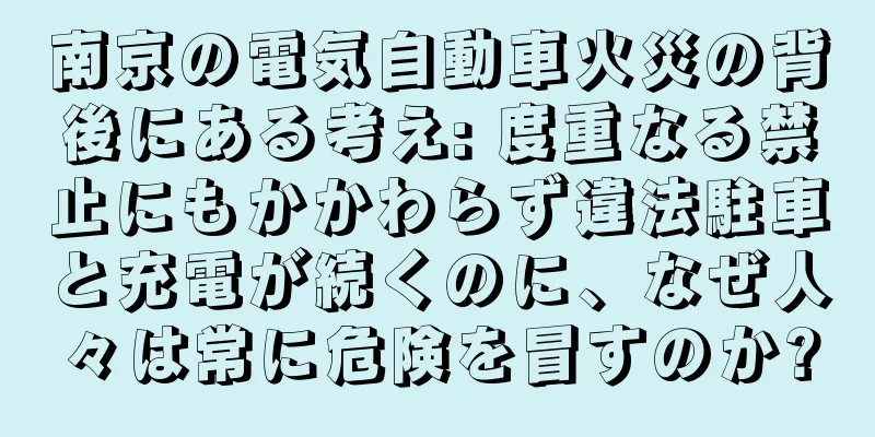 南京の電気自動車火災の背後にある考え: 度重なる禁止にもかかわらず違法駐車と充電が続くのに、なぜ人々は常に危険を冒すのか?