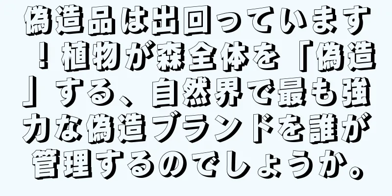 偽造品は出回っています！植物が森全体を「偽造」する、自然界で最も強力な偽造ブランドを誰が管理するのでしょうか。