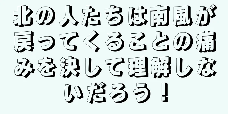 北の人たちは南風が戻ってくることの痛みを決して理解しないだろう！