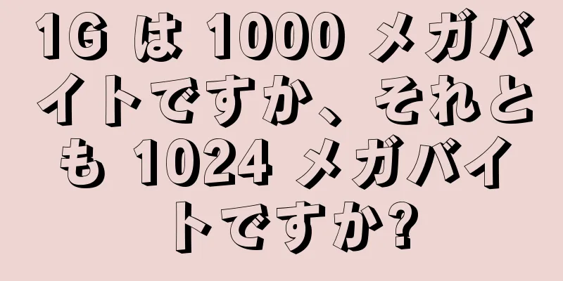 1G は 1000 メガバイトですか、それとも 1024 メガバイトですか?