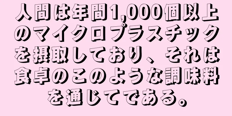 人間は年間1,000個以上のマイクロプラスチックを摂取しており、それは食卓のこのような調味料を通じてである。