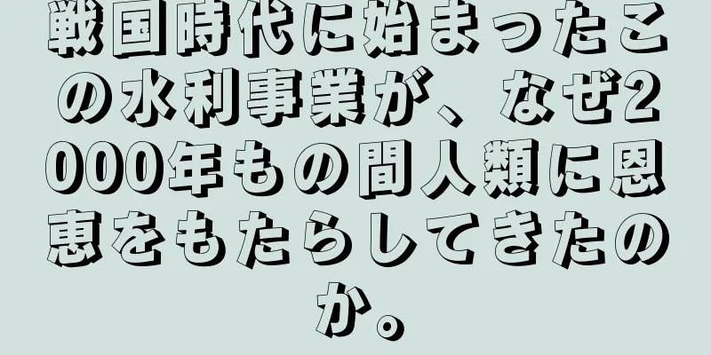 戦国時代に始まったこの水利事業が、なぜ2000年もの間人類に恩恵をもたらしてきたのか。