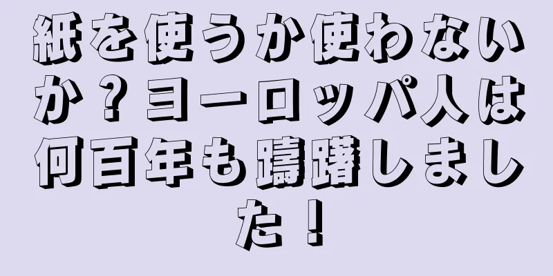 紙を使うか使わないか？ヨーロッパ人は何百年も躊躇しました！