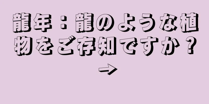 龍年：龍のような植物をご存知ですか？ →