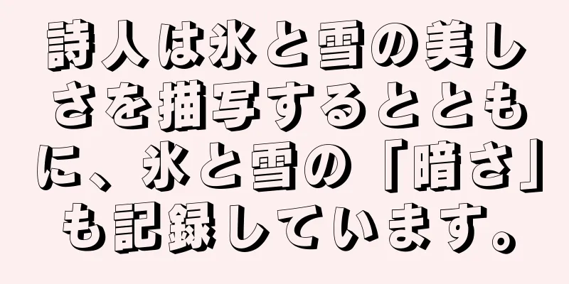 詩人は氷と雪の美しさを描写するとともに、氷と雪の「暗さ」も記録しています。