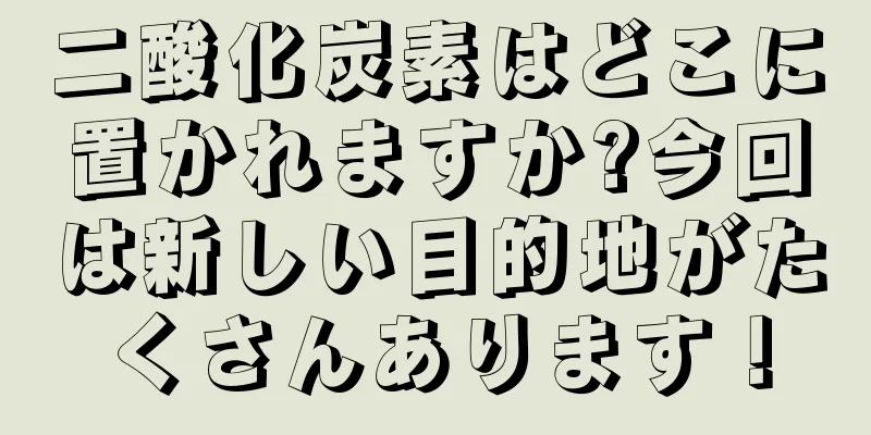 二酸化炭素はどこに置かれますか?今回は新しい目的地がたくさんあります！