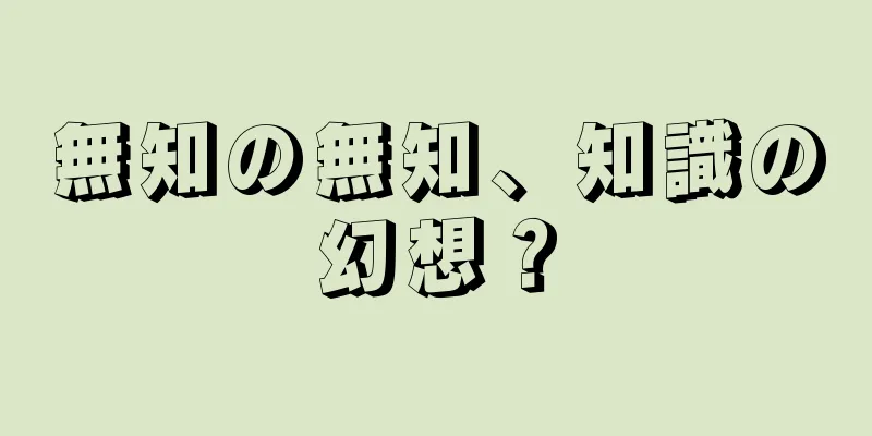 無知の無知、知識の幻想？