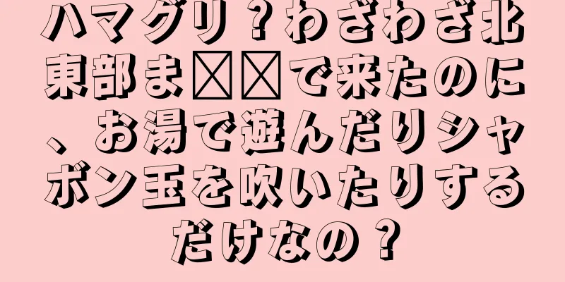ハマグリ？わざわざ北東部ま​​で来たのに、お湯で遊んだりシャボン玉を吹いたりするだけなの？