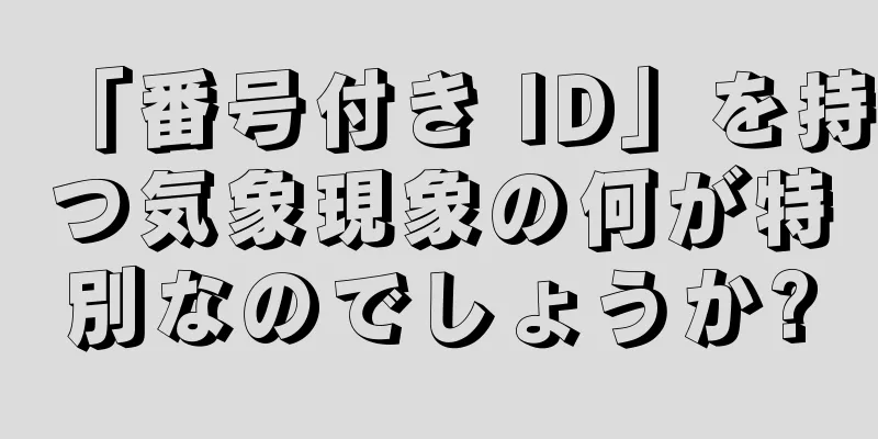 「番号付き ID」を持つ気象現象の何が特別なのでしょうか?