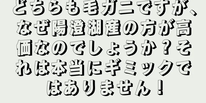 どちらも毛ガニですが、なぜ陽澄湖産の方が高価なのでしょうか？それは本当にギミックではありません！