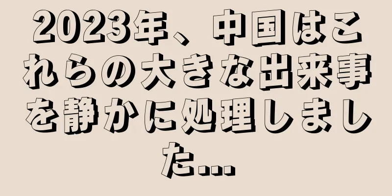 2023年、中国はこれらの大きな出来事を静かに処理しました...