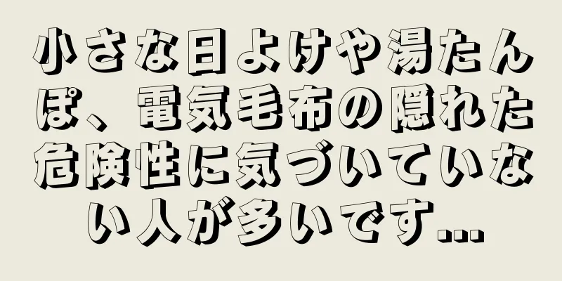 小さな日よけや湯たんぽ、電気毛布の隠れた危険性に気づいていない人が多いです...