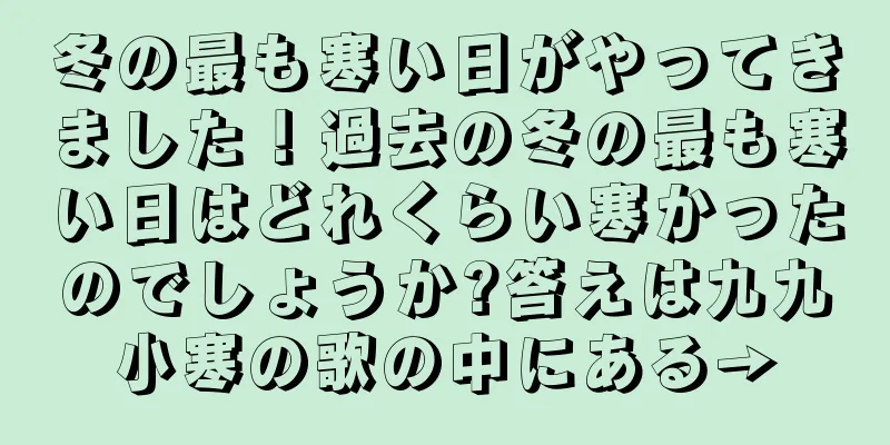 冬の最も寒い日がやってきました！過去の冬の最も寒い日はどれくらい寒かったのでしょうか?答えは九九小寒の歌の中にある→