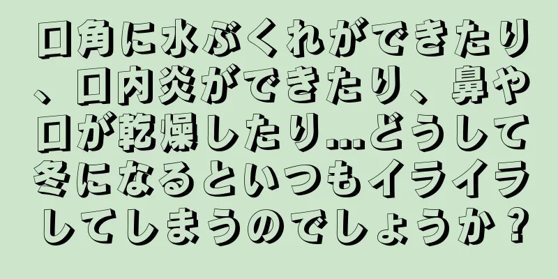 口角に水ぶくれができたり、口内炎ができたり、鼻や口が乾燥したり...どうして冬になるといつもイライラしてしまうのでしょうか？