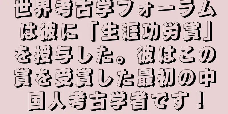 世界考古学フォーラムは彼に「生涯功労賞」を授与した。彼はこの賞を受賞した最初の中国人考古学者です！